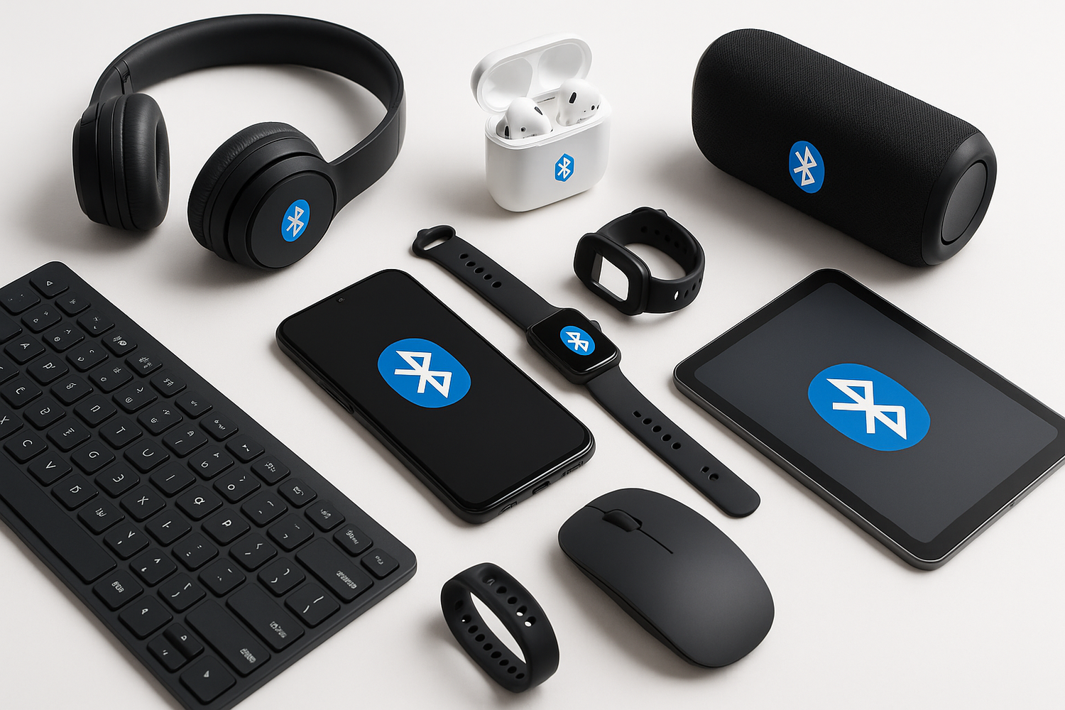 faça a imagem de varios equipamentos bluethuf